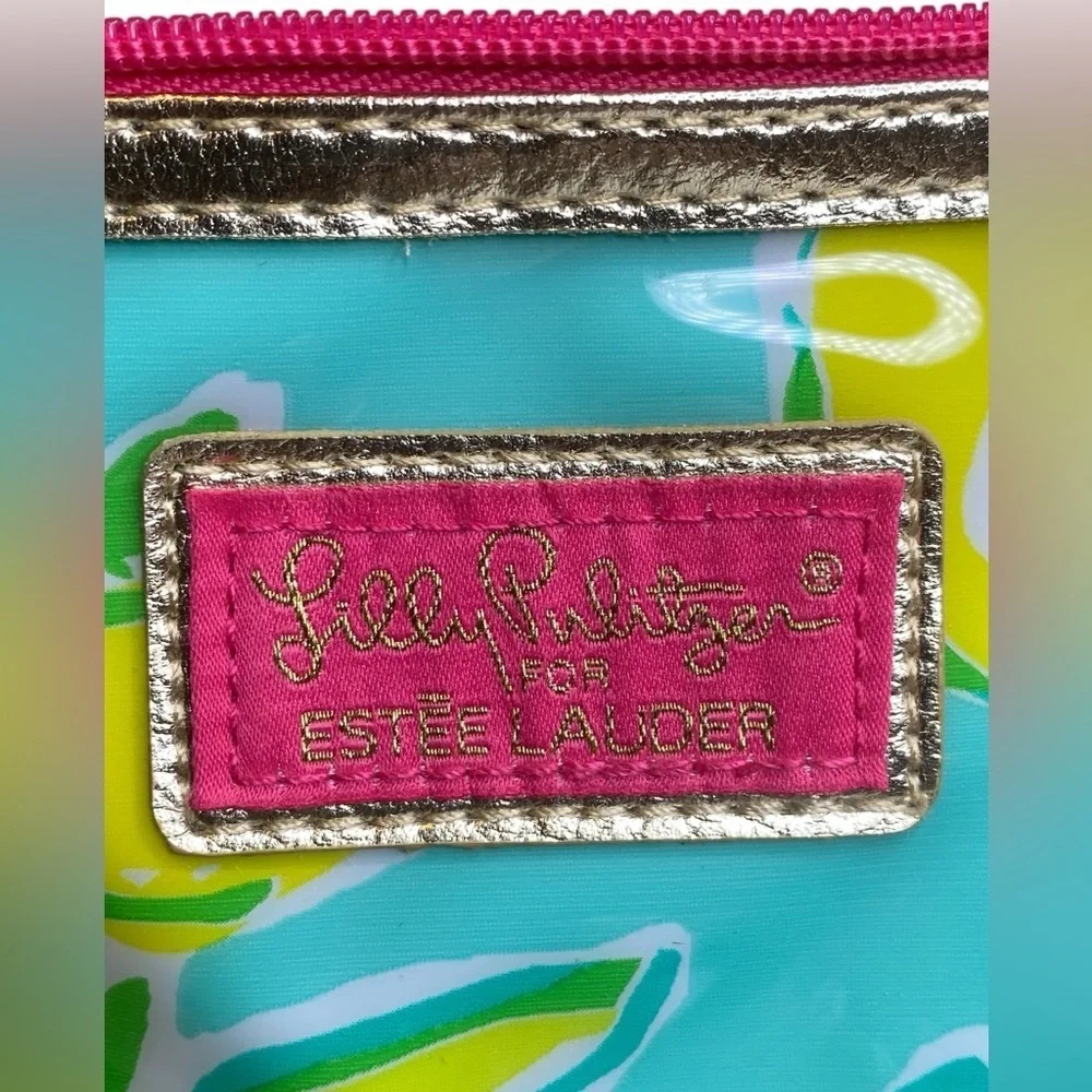 Lilly Pulitzer for Estee Lauder Vinyl Makeup Zip Bag